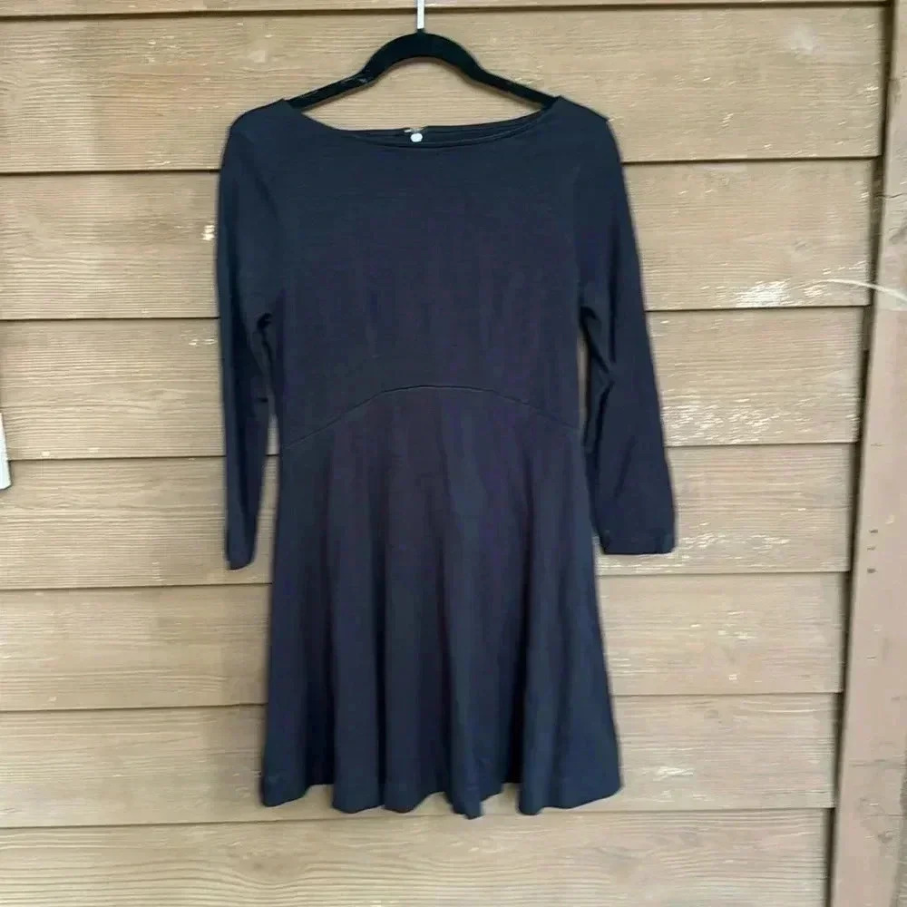 French Connection classic a-line 3/4 sleeve black dress size 12